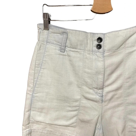 Proenza Schouler White Label High-Waisted Shorts in Bleach‎ Chambray Size 6 - Picture 3 of 11